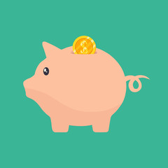 Money saving and investment in flat design .