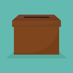 Cardboard package box. Flat design style.