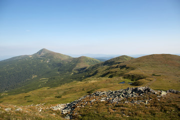 view of green mountains