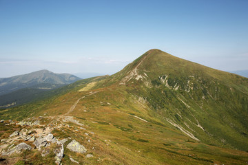 landscape with mountains and clouds