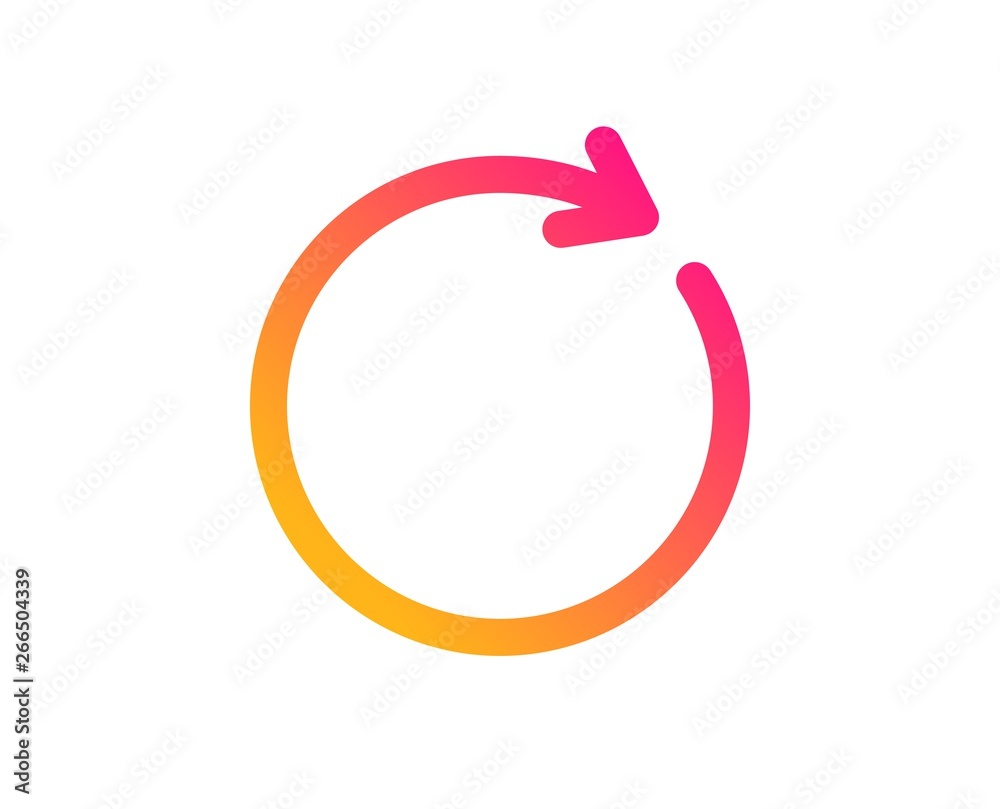 Poster refresh icon. rotation arrow sign. reset or reload symbol. classic flat style. gradient synchronize 