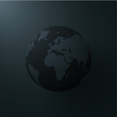 Black abstract 3d Earth planet.