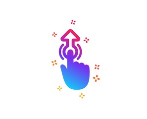 Fototapeta premium Swipe up icon. Move finger sign. Touch technology symbol. Dynamic shapes. Gradient design swipe up icon. Classic style. Vector