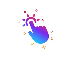 Touchpoint icon. Click here sign. Touch technology symbol. Dynamic shapes. Gradient design touchpoint icon. Classic style. Vector