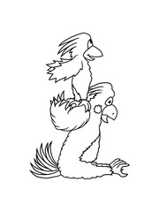 2 freunde kleiner und großer vogel abschleppen team paar tragen papagei vögelchen cartoon comic cool lustig süß niedlich gemalt clipart design huhn hahn fliegen flügel federn