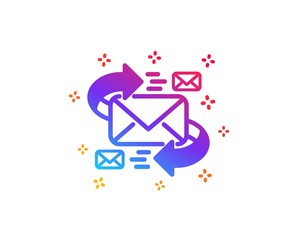 Mail icon. Communication by letters symbol. E-mail chat sign. Dynamic shapes. Gradient design e-Mail icon. Classic style. Vector