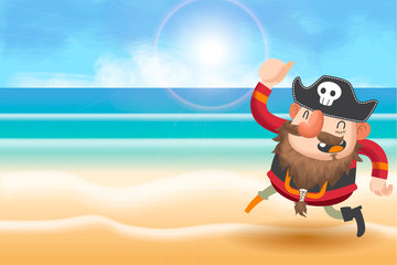 cute pirates cartoon background