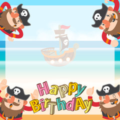 cute pirates cartoon birthday background