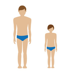 man and boy character in underwear swimsuit vector illustration EPS10