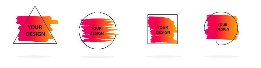 Set of abstract modern graphic elements. Colorful vector gradient shapes composition. Template for design, banner, flyer, poster, wallpaper, brochure, smartphone screen, mobile app