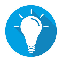 bulb vector blue icon in modern flat style isolated. bulb support is good for your web design.