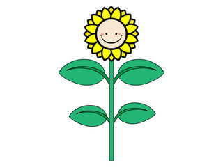 スマイルマークのひまわりの花