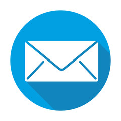 mail vector blue icon in modern flat style isolated. mail can support is good for your web design.