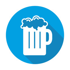 Beer vector blue icon in modern flat style isolated. Beer can support is good for your web design.