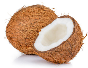 coconuts isolated on the white background  with clipping path