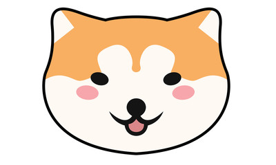 shiba Inu cute happy smiling,dog cartoon vector,logo mascot
