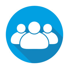 People vector blue icon in modern flat style isolated. People can support is good for your web design.