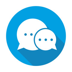 Communication vector blue icon in modern flat style isolated. Communication can support is good for your web design.