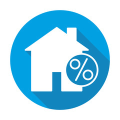 House sale vector blue icon in modern flat style isolated. House sale can support is good for your web design.