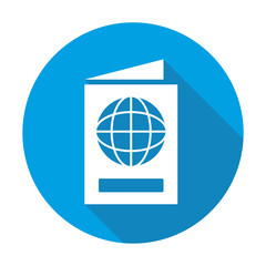 Passport vector blue icon in modern flat style isolated. Passport can support is good for your web design.
