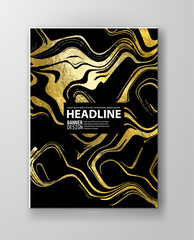 Gold and black Marbling Texture design for poster, brochure, invitation, cover book, catalog. Marble style.