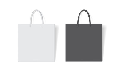 white paper bag on white background mock up