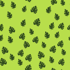 Seamless vector Pattern with different leaves. Floral decoration.
