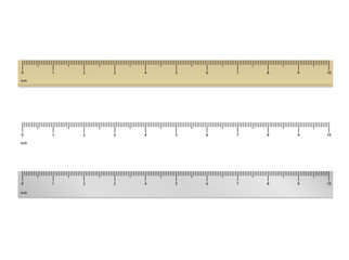 Inch and metric rulers