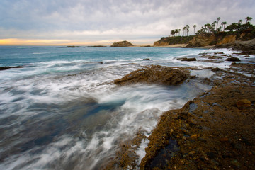 Fototapeta na wymiar Laguna Beach California Beach Seascape with ocean waves rocks
