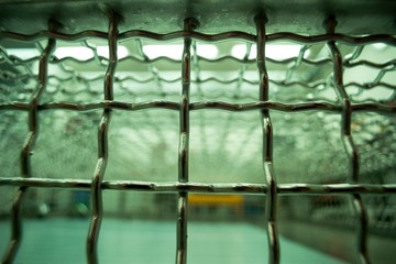 Stainless steel mesh background, square wireframe stainless material.