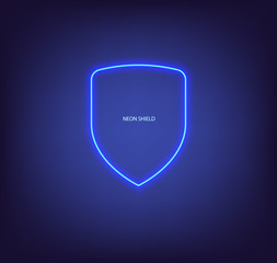 Neon shield vector