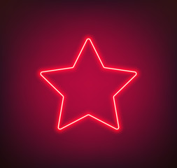 Neon star vector.