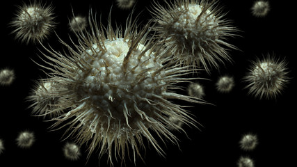 Close up image of abstract virus cells