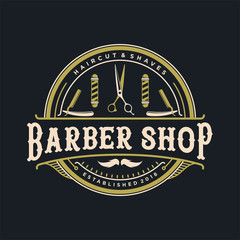 Barber shop vintage logo