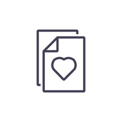 Document and Heart  Icon, Line and Modern Icon.