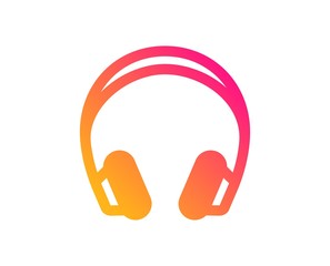 Headphones icon. Music listening device sign. DJ or Audio symbol. Classic flat style. Gradient headphones icon. Vector
