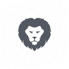 Lion face Design Element in Vintage Style for Logotype