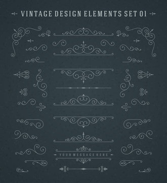 Vintage Vector Swirls Ornaments Decorations Design Elements