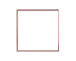 Obraz premium Rose gold frame mockup on a white background. 1x1 Square 3D Rendering