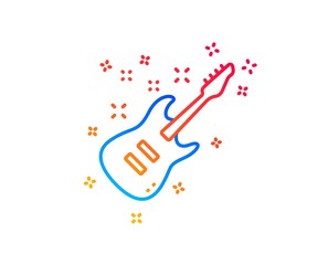 Electric guitar line icon. Music sign. Musical instrument symbol. Gradient design elements. Linear electric Guitar icon. Random shapes. Vector