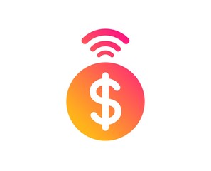 Contactless payment icon. Dollar exchange sign. Finance symbol. Classic flat style. Gradient contactless payment icon. Vector