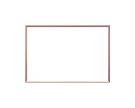 A 4 Rose gold frame mockup on a white background. 2x3 Horizontal 3d Rendering