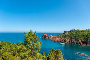 Rocky coastline near Le Trayas