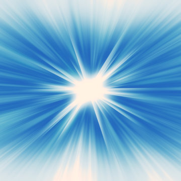 Blue radial radiant banner background glowing starburst
