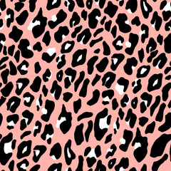 Leopard seamless pattern. Tiger skin background. Animal print. Vector illustration