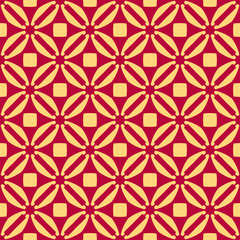 Fototapeta premium Red pattern on yellow background. Seamless pattern. Abstract.