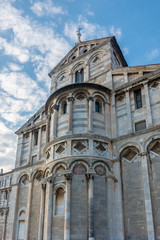 Fototapeta na wymiar PISA, TUSCANY/ITALY - APRIL 17 : Exterior view of the Cathedral in Pisa Tuscany Italy on April 17, 2019