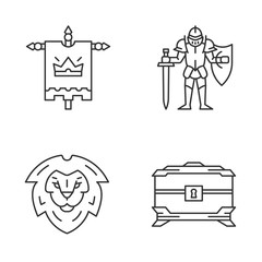 Meddieval linear icons set
