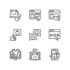 Outline icons. E-commerce