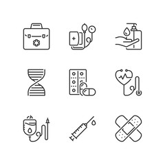 Outline icons. Medicine